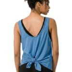 BreezyBack Tie back Tank Top-Blue — THUGFIT Activewear UAE