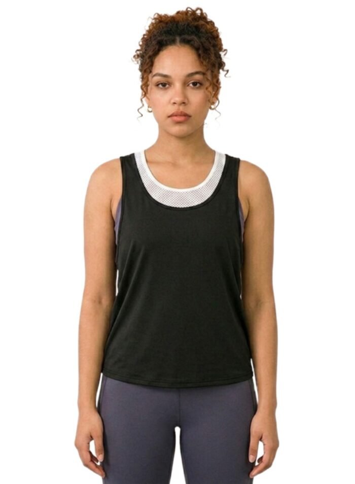 BreezyBack Tie back Tank Top-Black — THUGFIT Activewear UAE