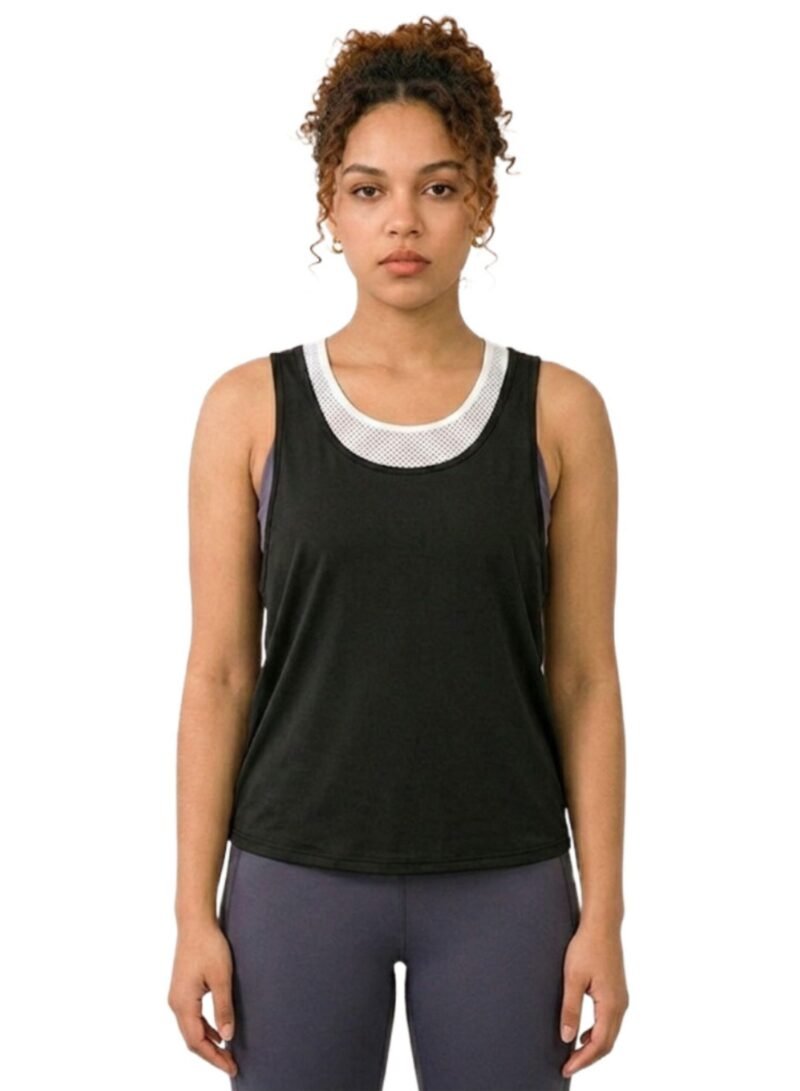 BreezyBack Tie back Tank Top-Black
