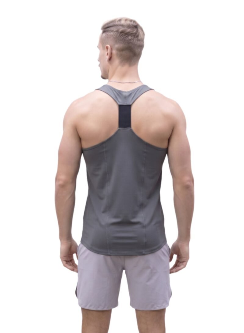 MuscleHustle Mens Tank Top-Gray