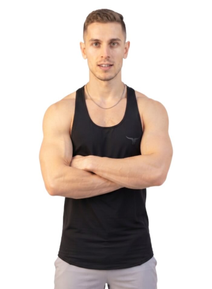 Alternative view of MuscleHustle Mens Tank Top-Black