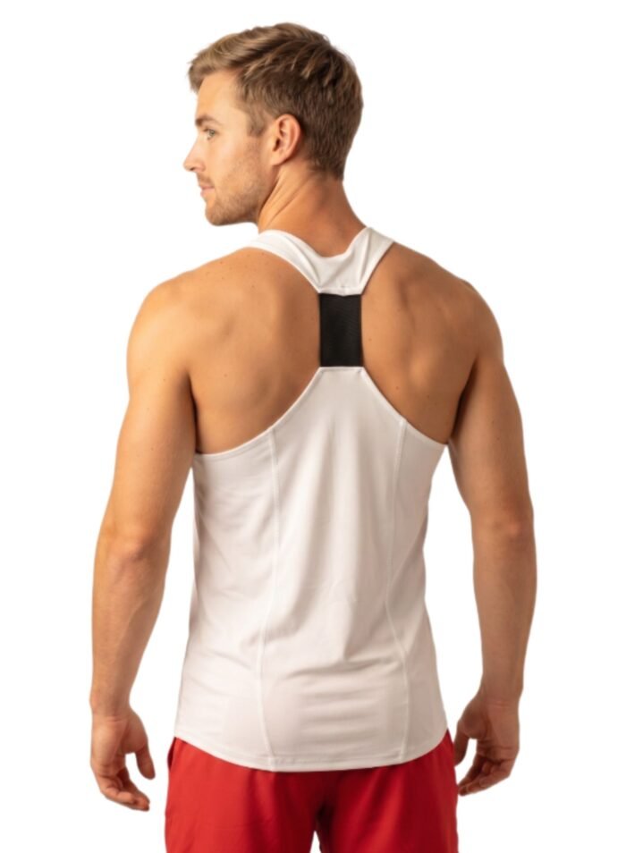 MuscleHustle Mens Tank Top-White