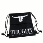 Cotton Drawstring Bag - Black-Black — THUGFIT Activewear UAE