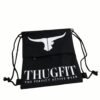 Cotton Drawstring Bag - Black-Black — THUGFIT Activewear UAE
