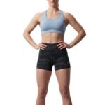 High Waisted Skinny Black Camo Shorts-Black — THUGFIT Activewear UAE