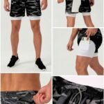 SprintHint 2-in-1 Black Camo Shorts-Black White — THUGFIT Activewear UAE