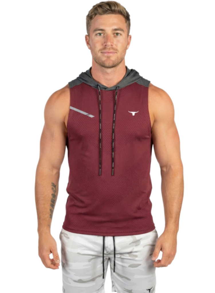 PowerTower high-intensity Mens Hoodie-Burgundy — THUGFIT Activewear UAE
