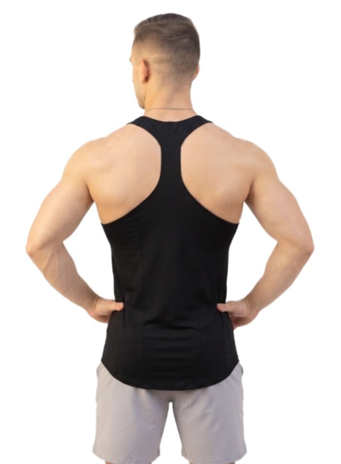 MuscleHustle Mens Tank Top-Black