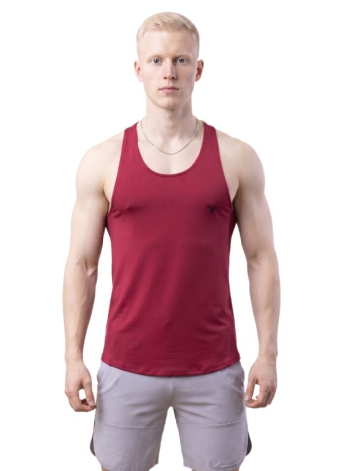 Alternative view of MuscleHustle Mens Tank Top-Red