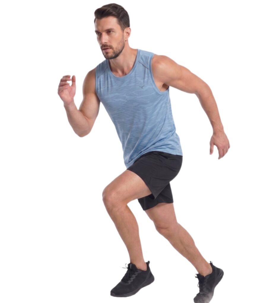 Sleeveless Classic Tank Top-Blue — THUGFIT Activewear UAE