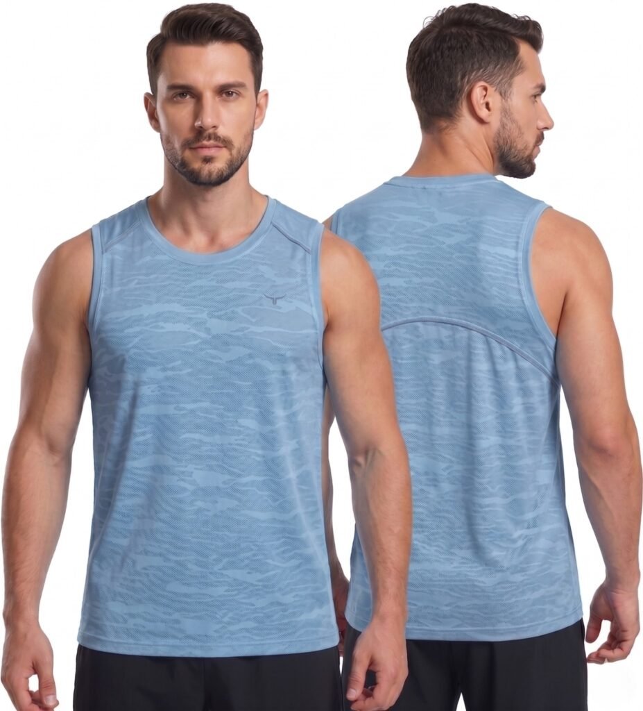 Sleeveless Classic Tank Top-Blue — THUGFIT Activewear UAE