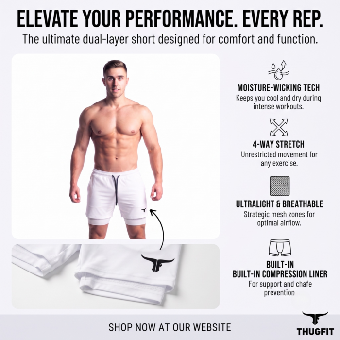 SprintHint 2-in-1 White Shorts-White - Image 10