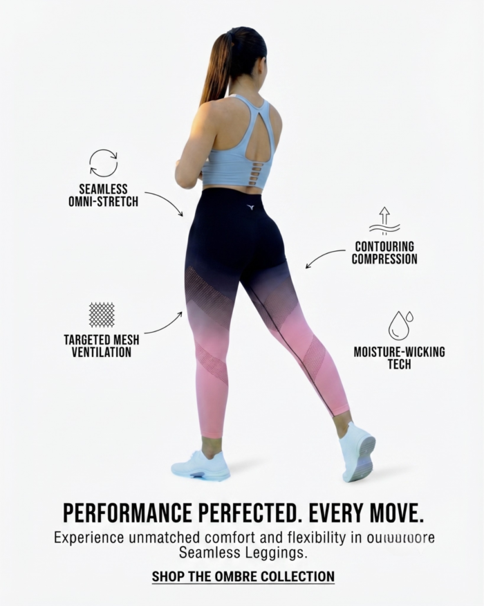 OmbreFlex Hollow Out Gradient Leggings-Black Pink - Image 10