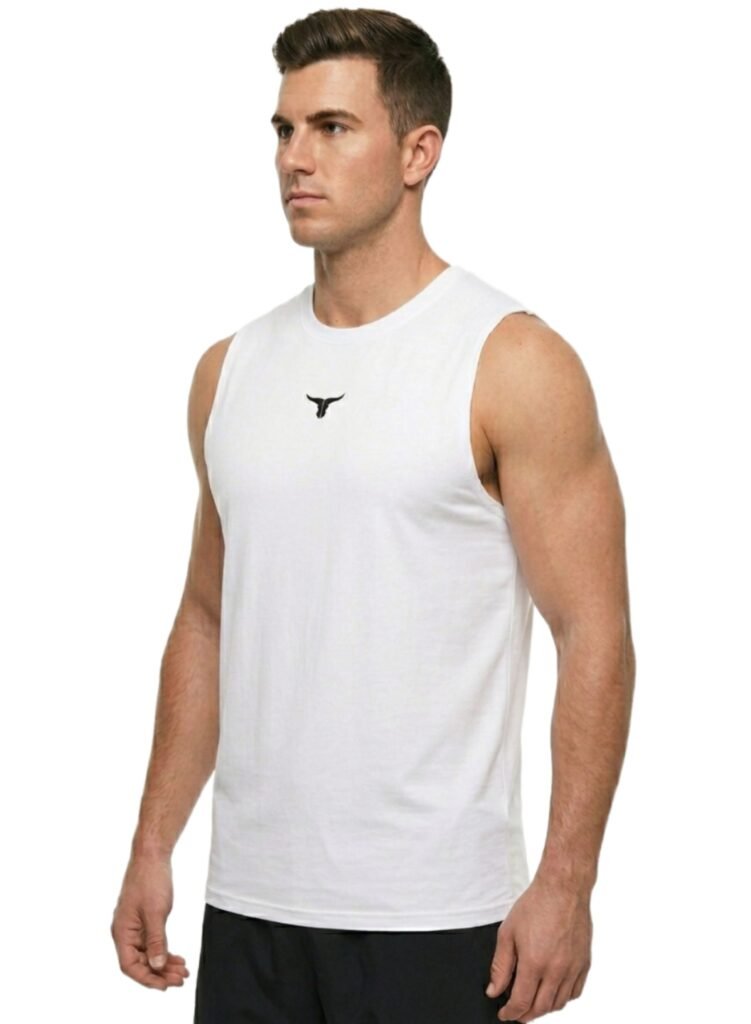 LiftRift Sleeveless Mens T-Shirt-White — THUGFIT Activewear UAE