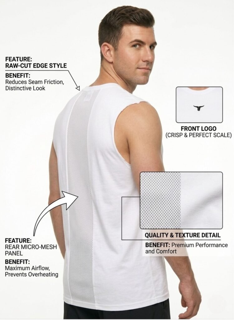 LiftRift Sleeveless Mens T-Shirt-White — THUGFIT Activewear UAE