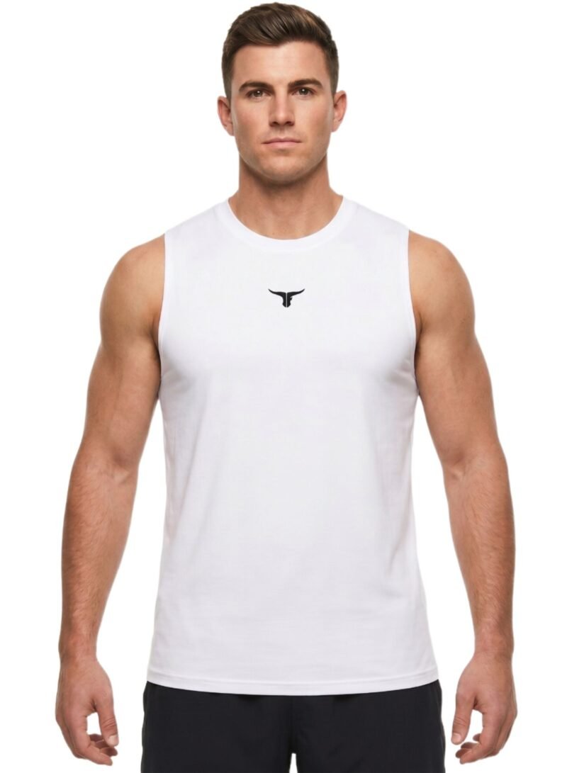 LiftRift Sleeveless Mens T-Shirt-White