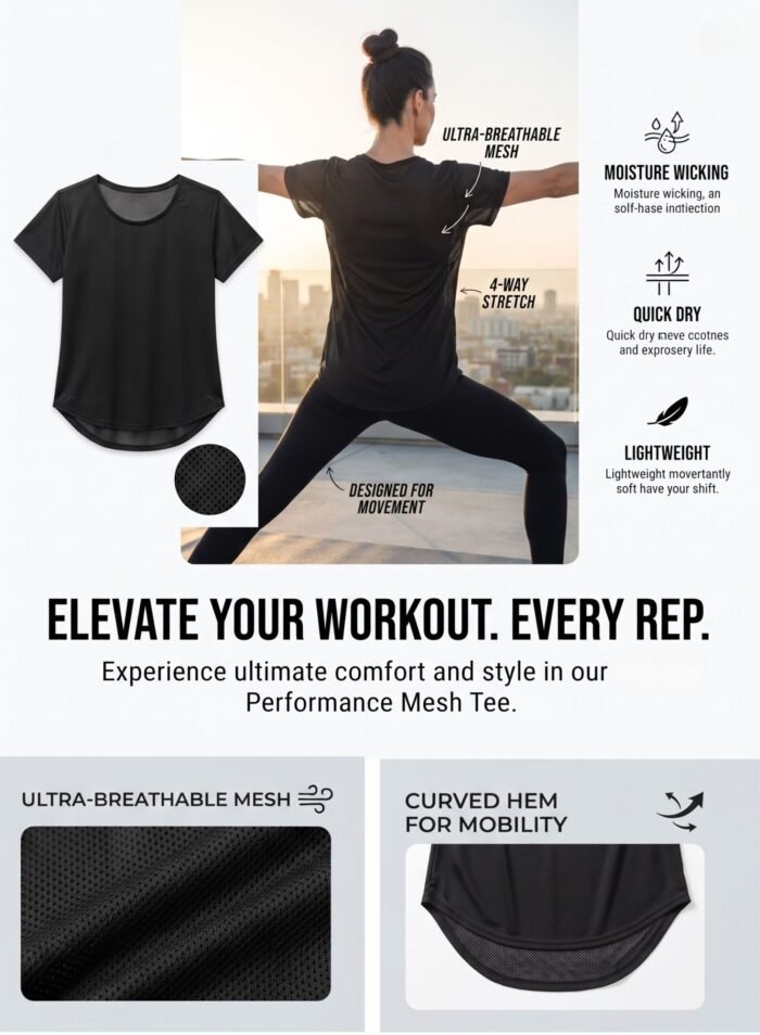 Loose Short Sleeve Mesh Crop Top-Black — THUGFIT Activewear UAE
