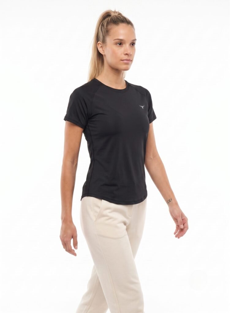 Flexx Texx Womens T-shirt-Black — THUGFIT Activewear UAE