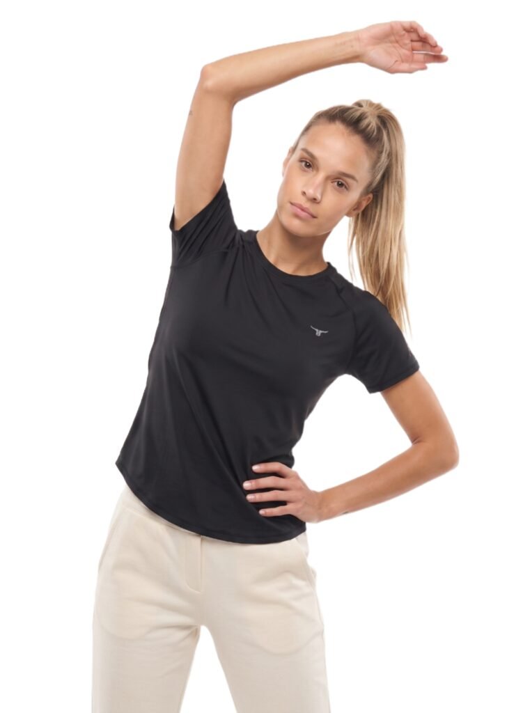 Flexx Texx Womens T-shirt-Black — THUGFIT Activewear UAE