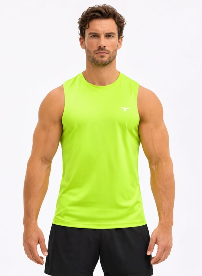 LiftRift Sleeveless Mens T-Shirt-Fluorescent Green
