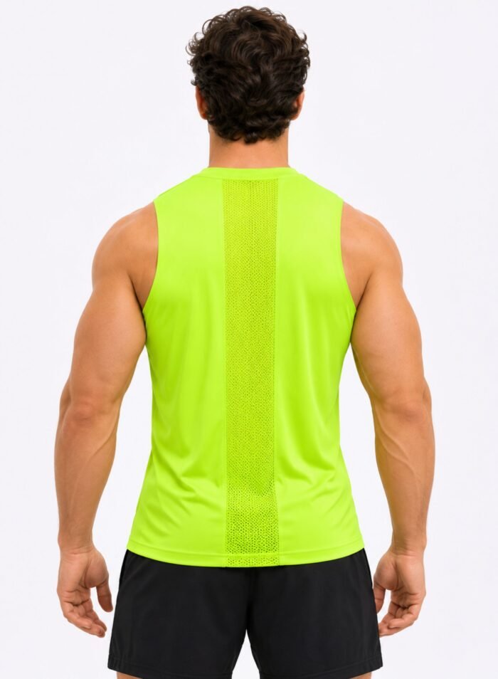 Alternative view of LiftRift Sleeveless Mens T-Shirt-Fluorescent Green