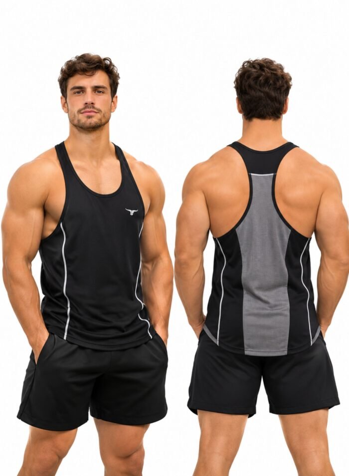 Rangercore Mens Tank Top-Black Grey