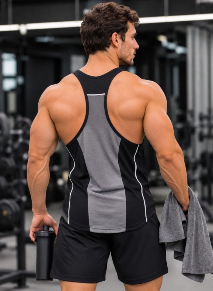 Alternative view of Rangercore Mens Tank Top-Black Grey