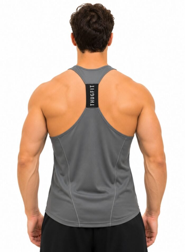 Alternative view of MuscleHustle Mens Tank Top-Gray