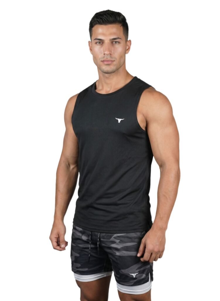 LiftRift Sleeveless Mens T-Shirt-Black — THUGFIT Activewear UAE