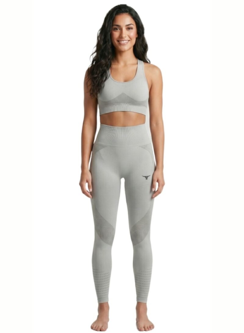 SpinFit High Waist Hollow Leggings-Light Grey