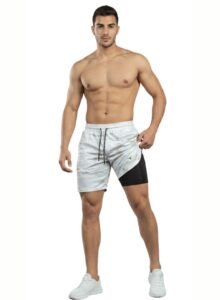 SprintHint 2-in-1 White Camo Shorts