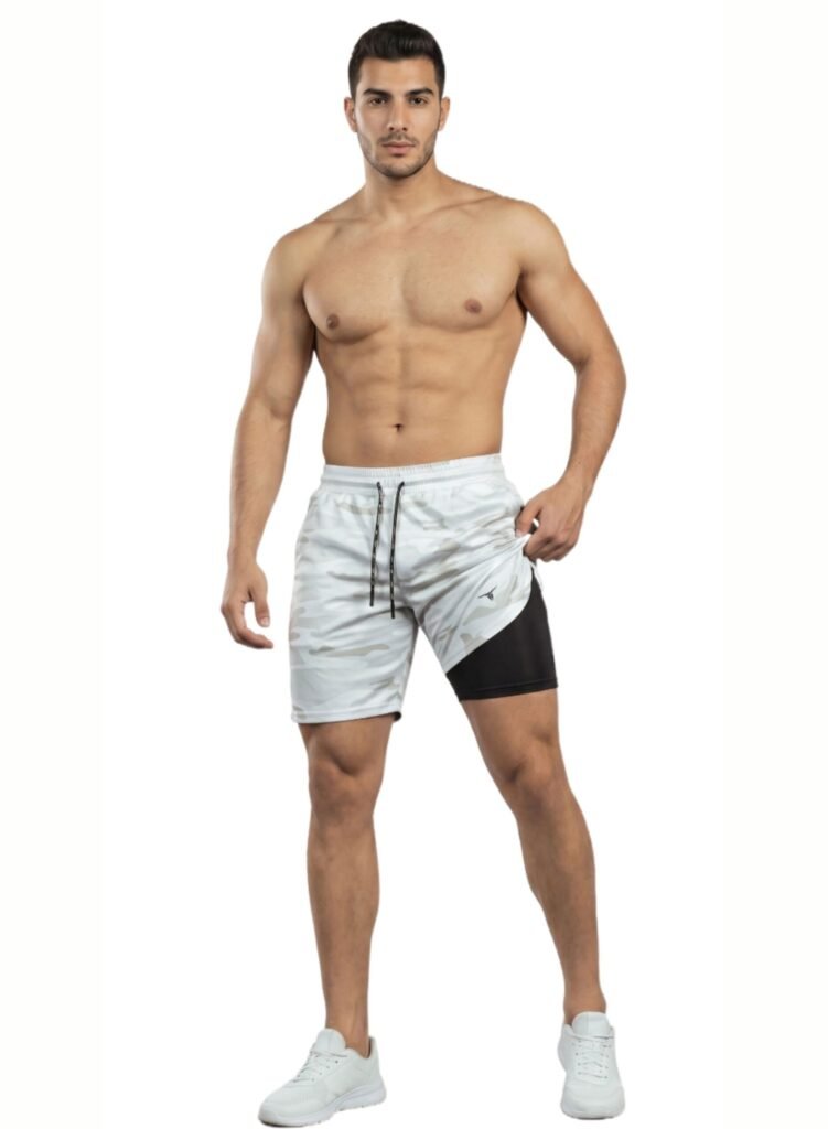 SprintHint 2-in-1 White Camo Shorts-CamoWhite — THUGFIT Activewear UAE