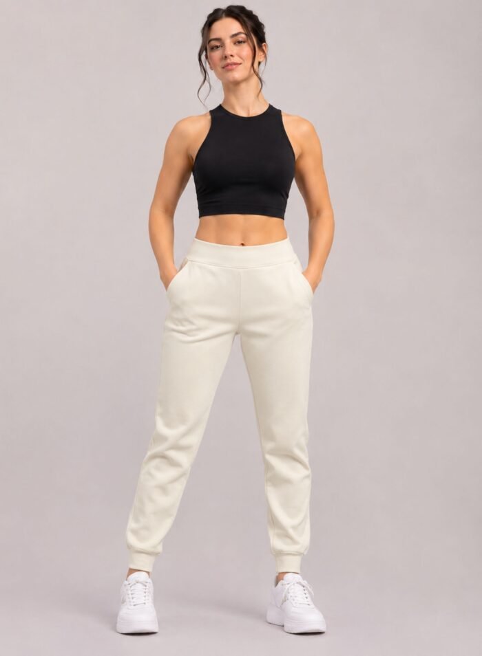 VelocityVibe Womens Pants-Beige