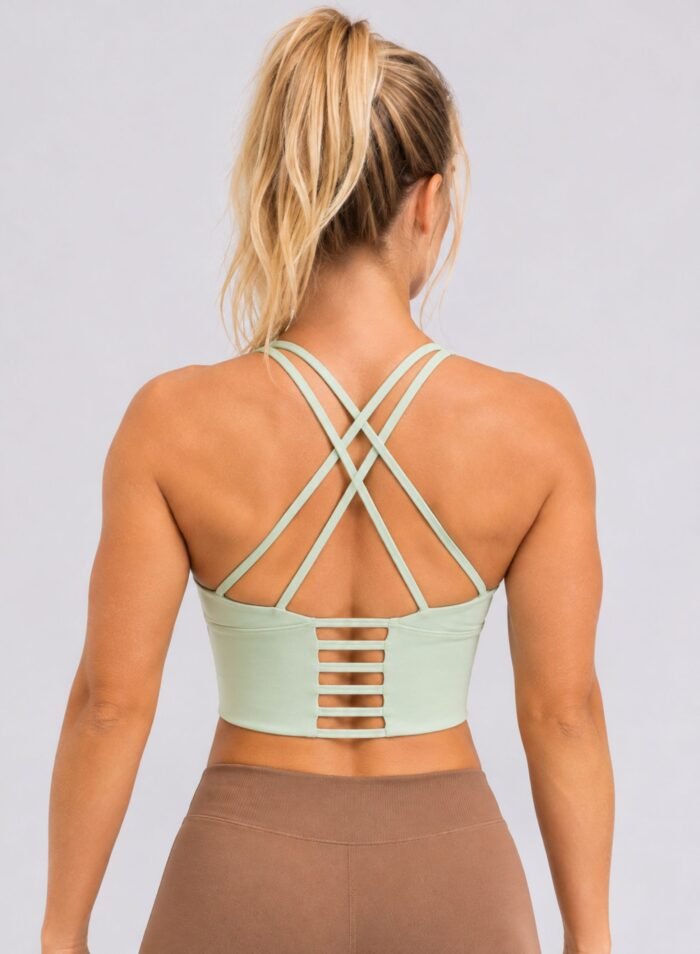Alternative view of AeroFit High-intensity Long Line Sports Bra-Light Green