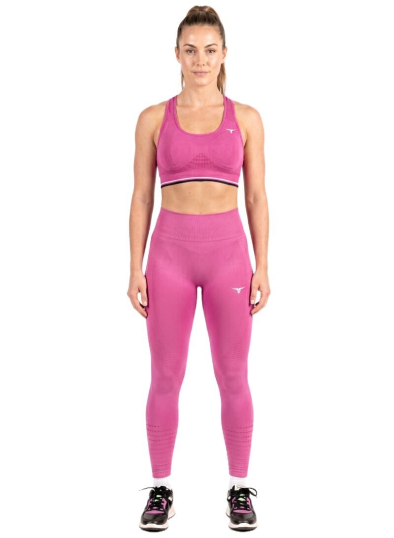 SpinFit High Waist Hollow Leggings-Rose Red