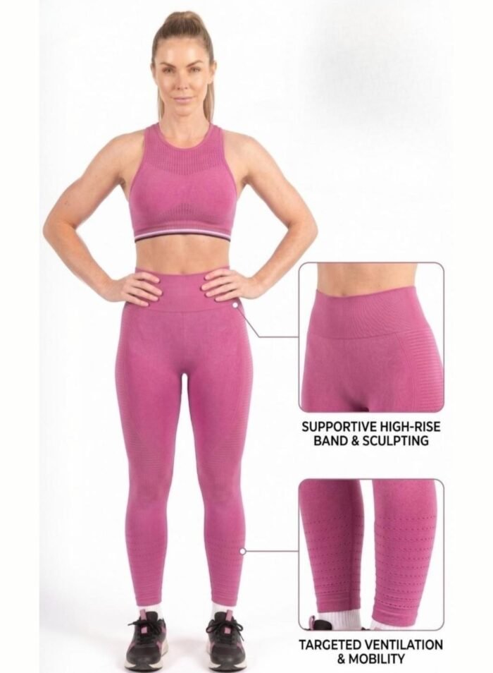 SpinFit High Waist Hollow Leggings-Rose Red — THUGFIT Activewear UAE