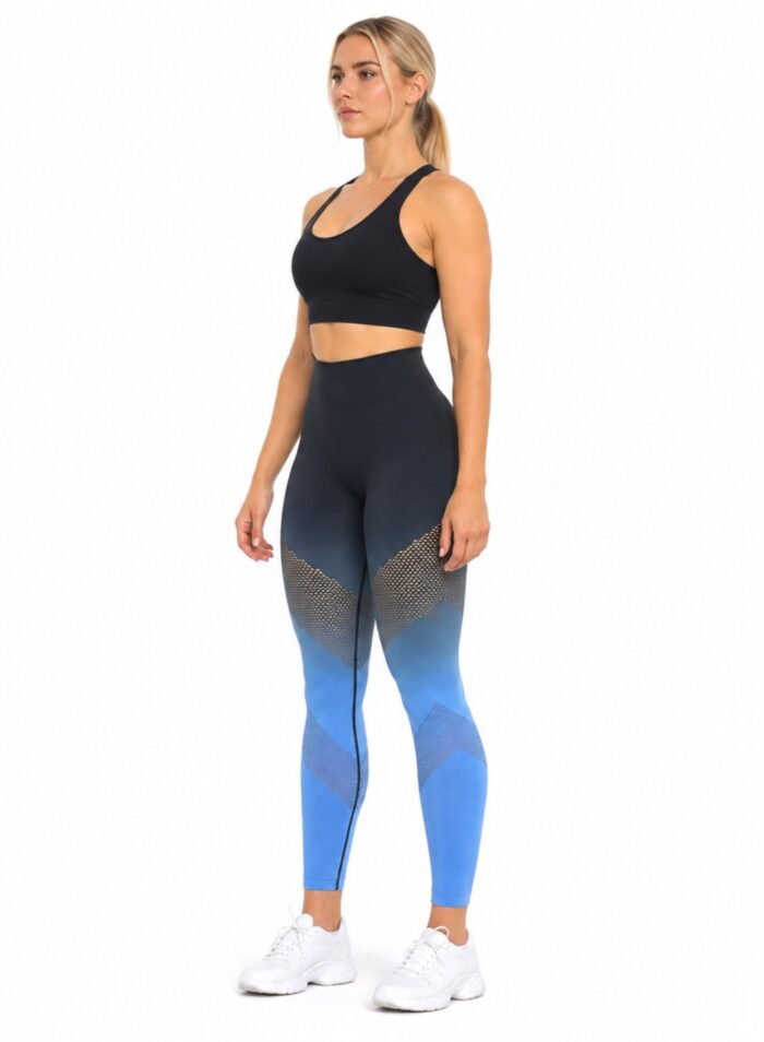 OmbreFlex Hollow Out Gradient Leggings-Black Blue - Image 7