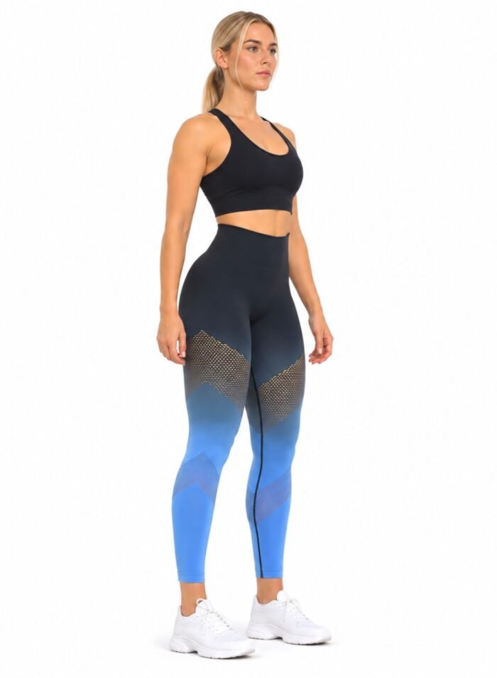 OmbreFlex Hollow Out Gradient Leggings-Black Blue - Image 6