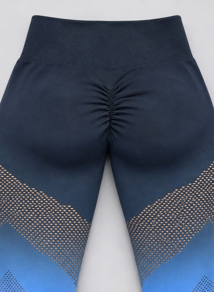 OmbreFlex Hollow Out Gradient Leggings-Black Blue - Image 4