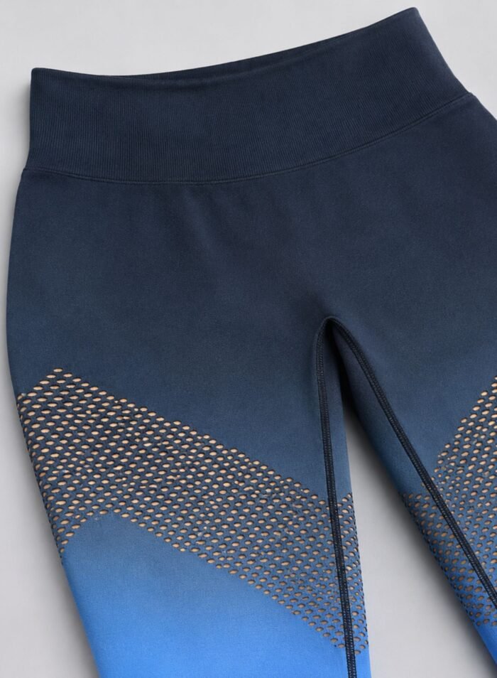 OmbreFlex Hollow Out Gradient Leggings-Black Blue - Image 3