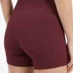BraveBod Cross Waist V Cut Shorts-Burgundy — THUGFIT Activewear UAE
