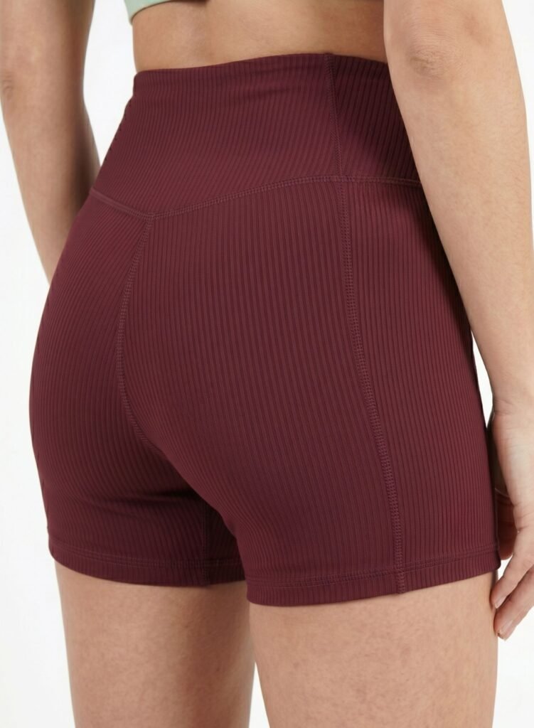 BraveBod Cross Waist V Cut Shorts-Burgundy — THUGFIT Activewear UAE