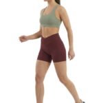 BraveBod Cross Waist V Cut Shorts-Burgundy — THUGFIT Activewear UAE