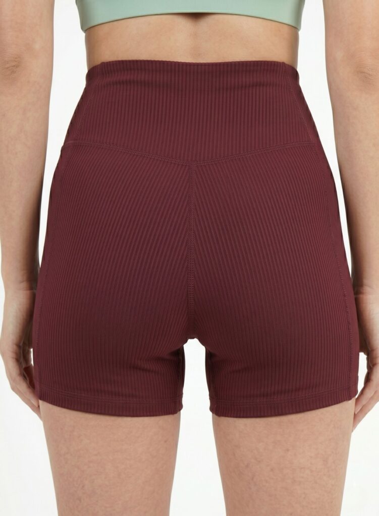 BraveBod Cross Waist V Cut Shorts-Burgundy — THUGFIT Activewear UAE