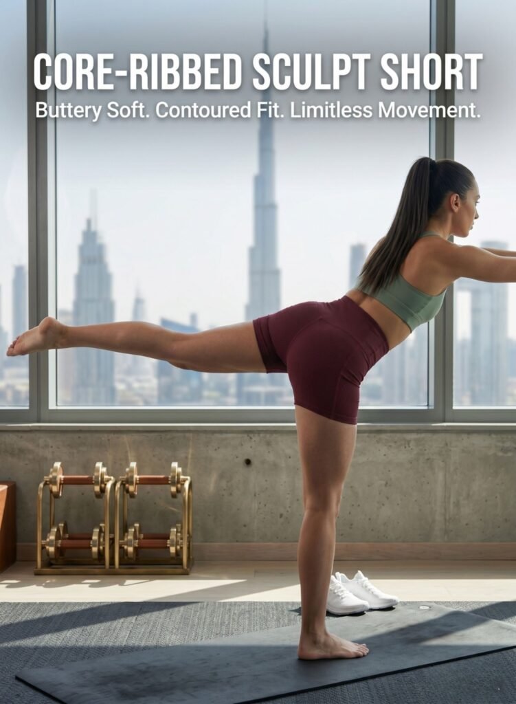 BraveBod Cross Waist V Cut Shorts-Burgundy — THUGFIT Activewear UAE