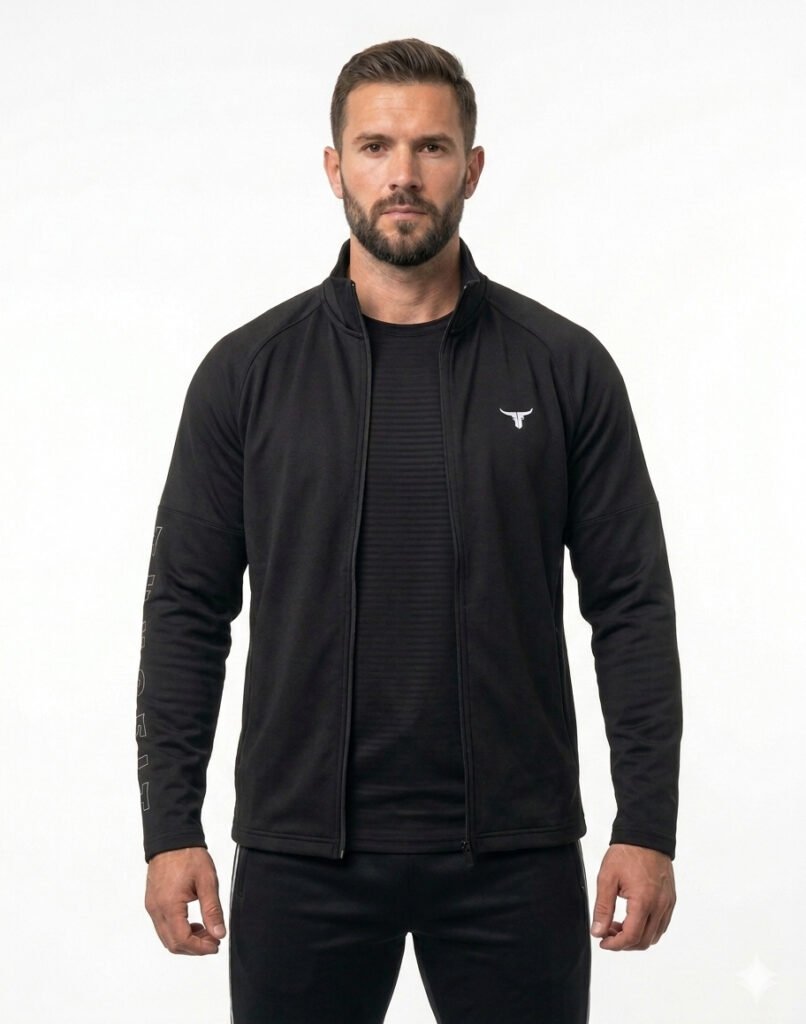 THUGFIT Sporty Men's Jacket-Black — THUGFIT Activewear UAE