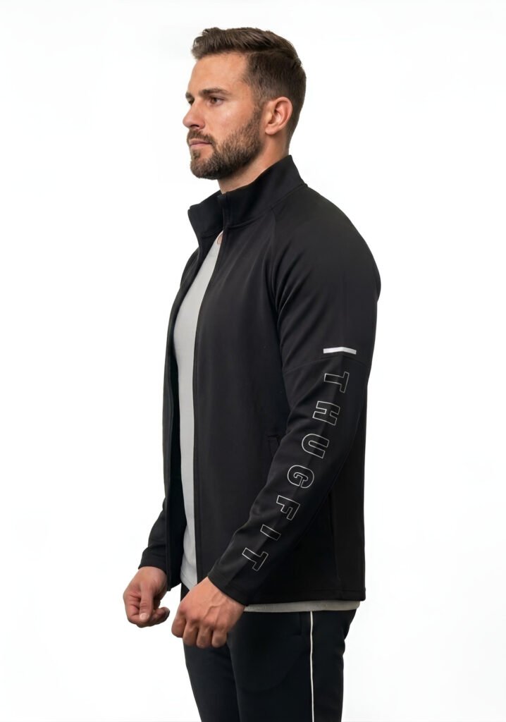 THUGFIT Sporty Men's Jacket-Black — THUGFIT Activewear UAE
