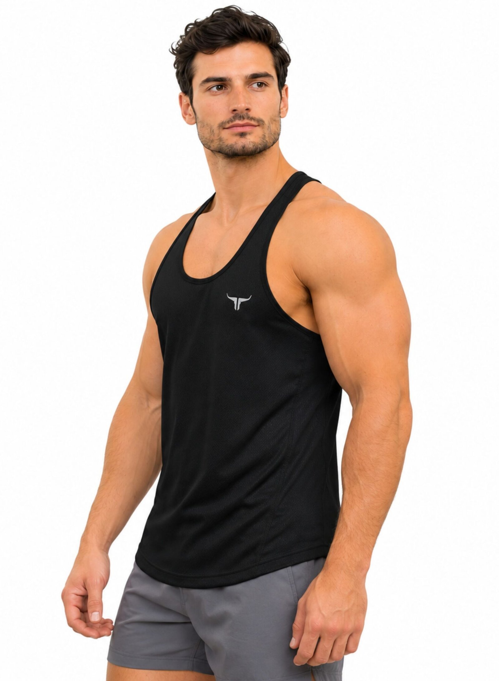 MuscleHustle Mens Tank Top-Black - Image 3