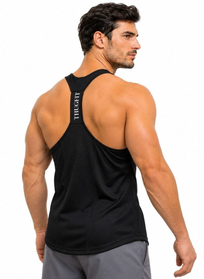 MuscleHustle Mens Tank Top-Black - Image 4