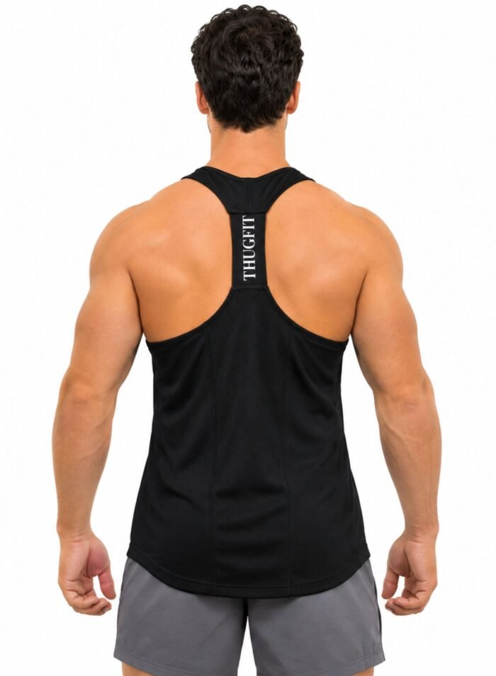 Alternative view of MuscleHustle Mens Tank Top-Black